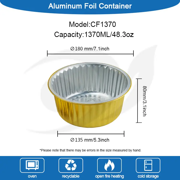Eldobható sütőtálca étkező arany alumínium fólia tartályok