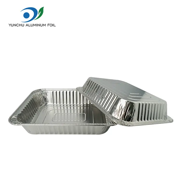 Téglalap alakú befogadó pulyka lemez ezüst alumínium fólia tartályok