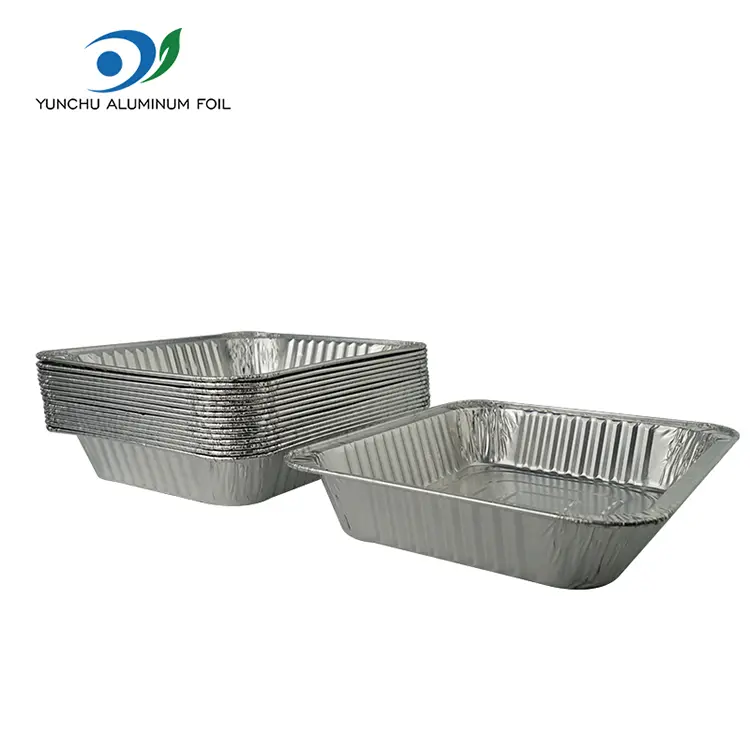 Téglalap alakú befogadó pulyka lemez ezüst alumínium fólia tartályok