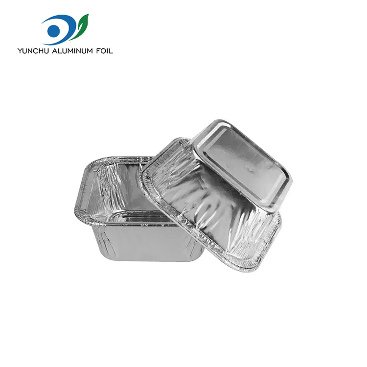 Négyzet alakú levegő sütő sütő ezüst alumínium fólia tartályok