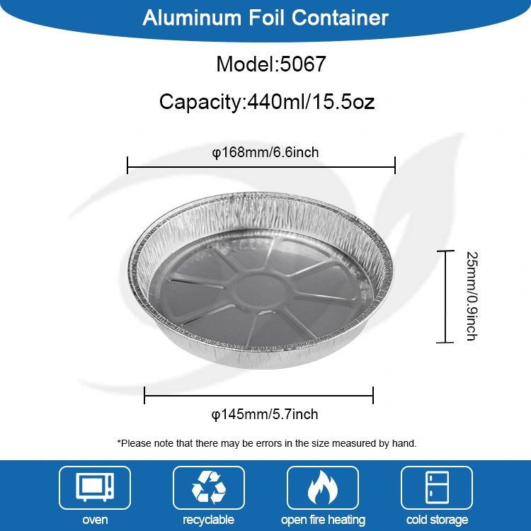 7 hüvelykes ráncos pizza serpenyő ezüst alumínium fólia tartályok