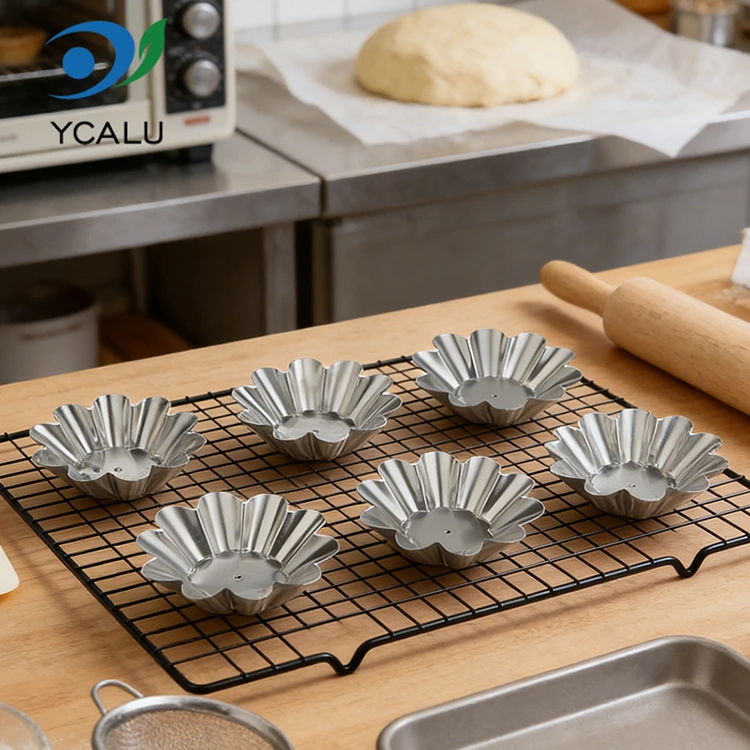 Eldobható krizantém tojás tortatálca ezüst alumínium fóliás ételtartók