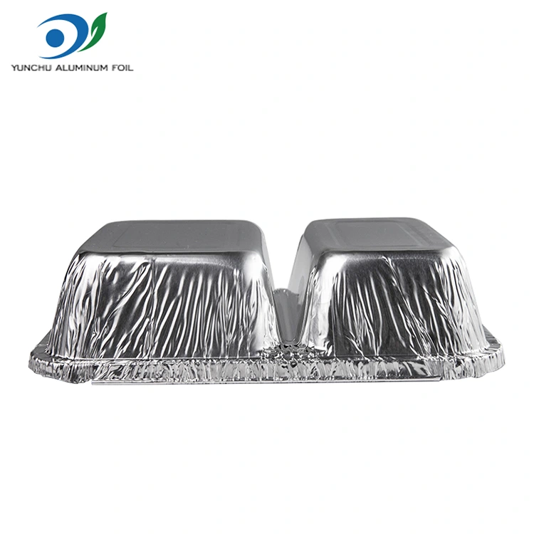 Eldobható rekesz gyorséttermi ezüst alumínium fólia tartályok