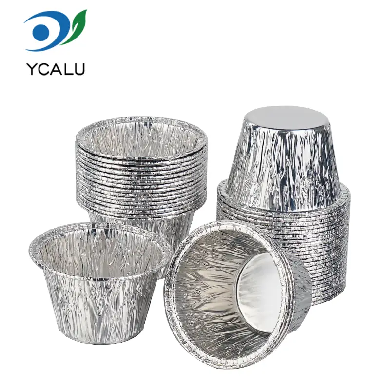 Eldobható Mini Cake Cup Ezüst Alumínium Fólia Tartályok