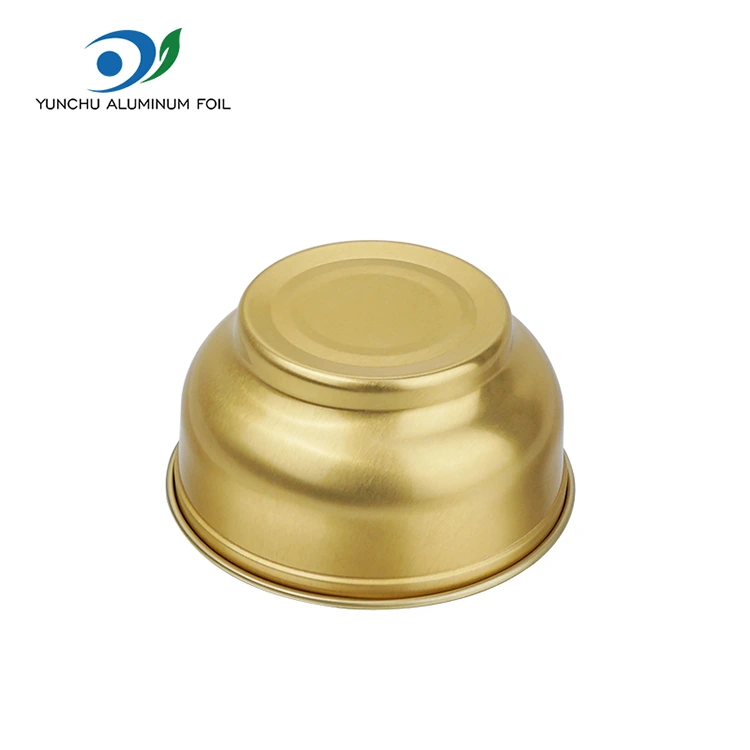 Eldobható kerek kis arany tál alumínium fólia tartályok