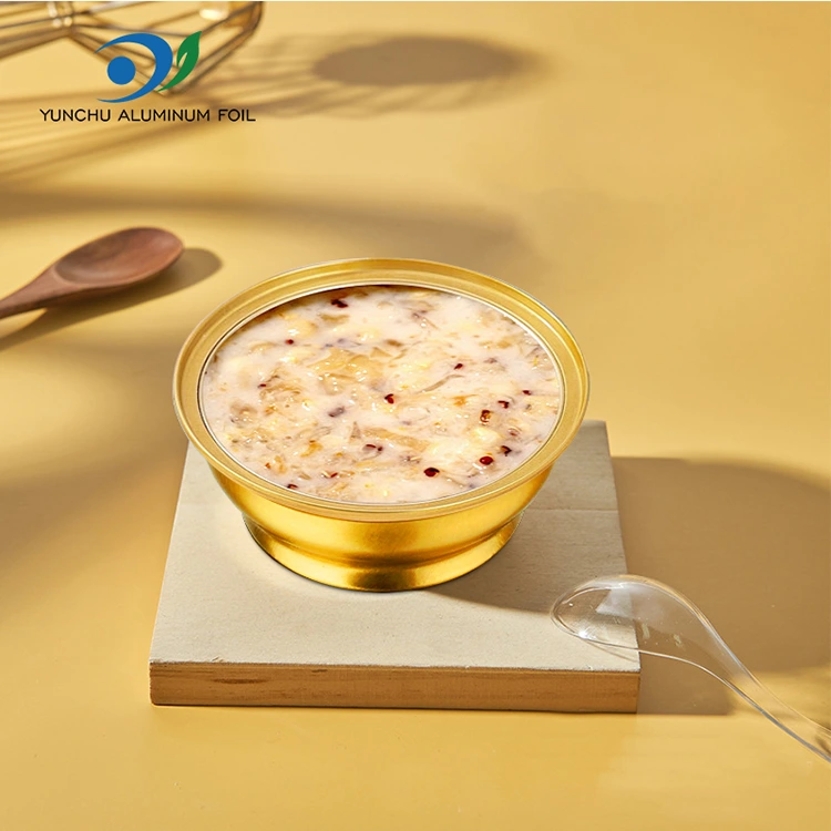 Eldobható kerek elvihető doboz kis arany tál alumínium fólia tartályok