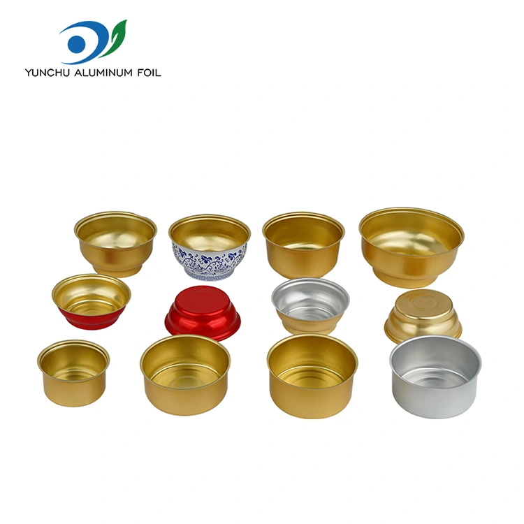 Eldobható kerek elvihető doboz kis arany tál alumínium fólia tartályok