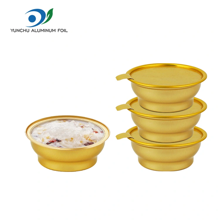 Eldobható kerek elvihető doboz kis arany tál alumínium fólia tartályok Eldobható kerek elvihető doboz kis arany tál alumínium fólia tartályok