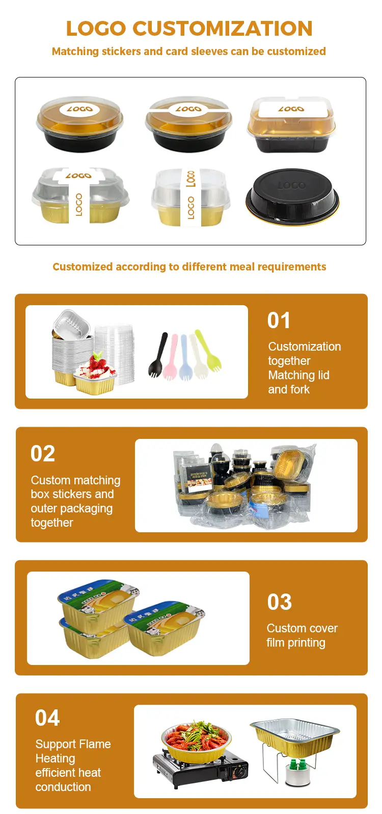 Disposable Camping Golden Round Aluminum Foil Containers