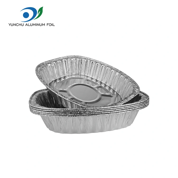 Nagy kapacitású grillezett csirke serpenyő ezüst alumínium fólia tartályok Nagy kapacitású grillezett csirke serpenyő ezüst alumínium fólia tartályok