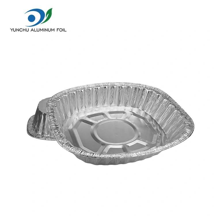 Nagy kapacitású grillezett csirke serpenyő ezüst alumínium fólia tartályok