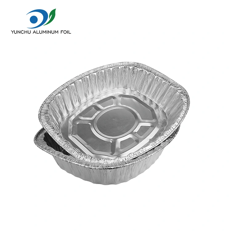 Nagy kapacitású grillezett csirke serpenyő ezüst alumínium fólia tartályok