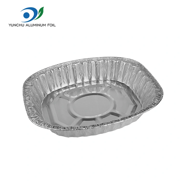 Nagy kapacitású grillezett csirke serpenyő ezüst alumínium fólia tartályok