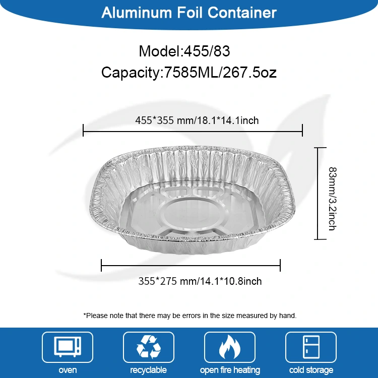 Nagy kapacitású grillezett csirke serpenyő ezüst alumínium fólia tartályok