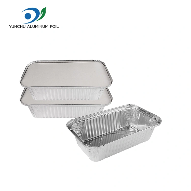 Téglalap alakú levegő sütő csomagolva ezüst alumínium fólia edények