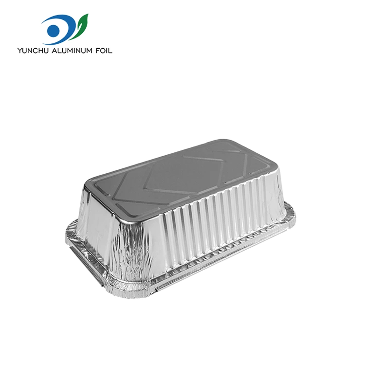 Téglalap alakú levegő sütő csomagolva ezüst alumínium fólia edények