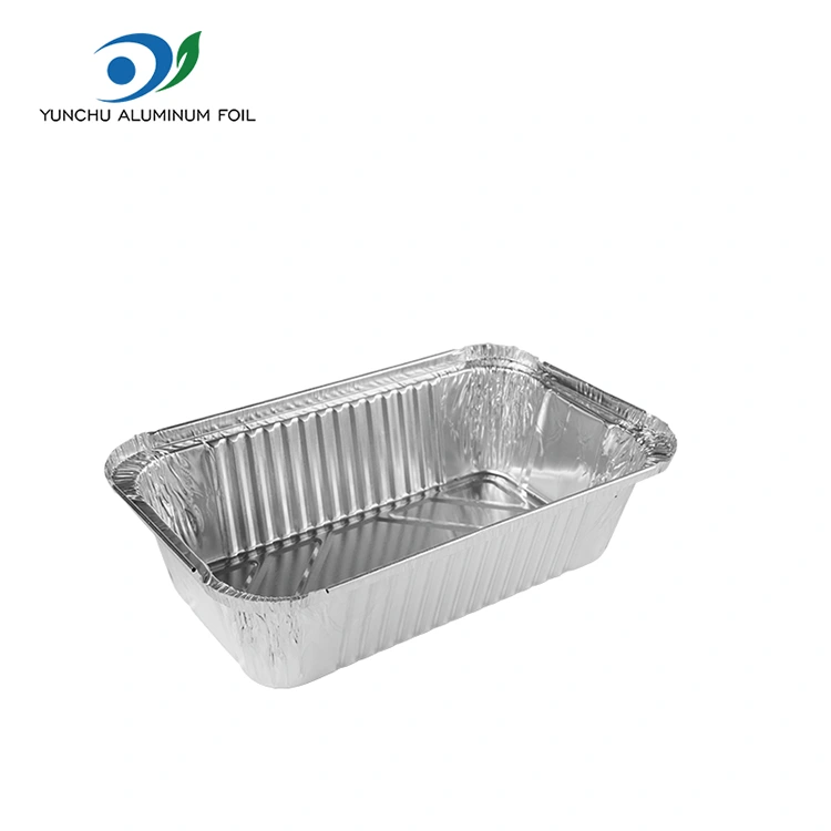 Téglalap alakú levegő sütő csomagolva ezüst alumínium fólia edények