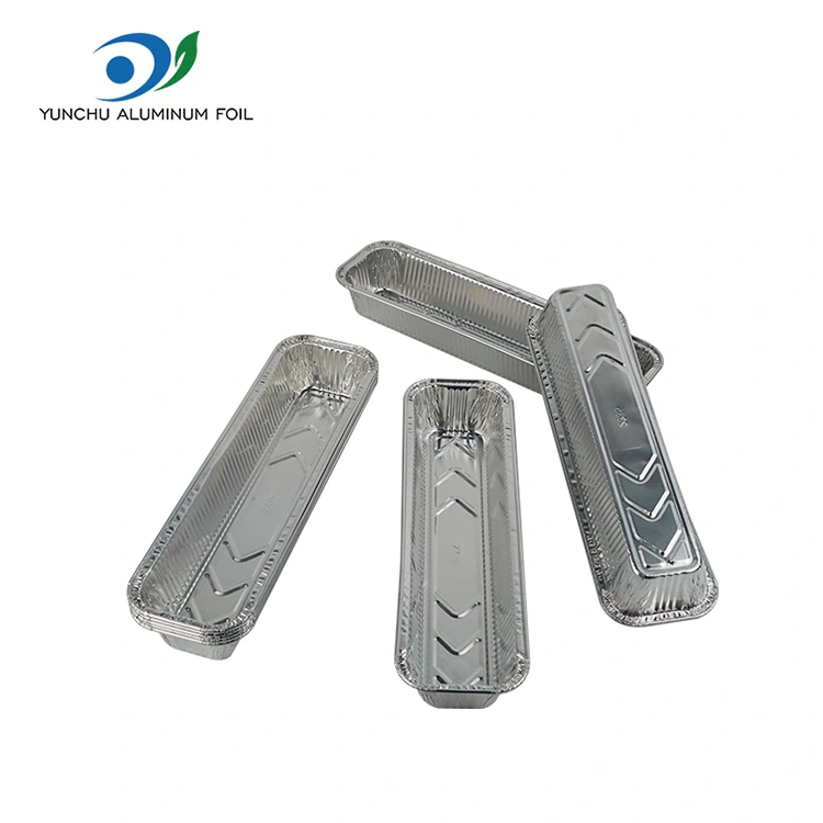 Téglalap alakú kenyér tálca sütés ezüst alumínium fólia tartályok