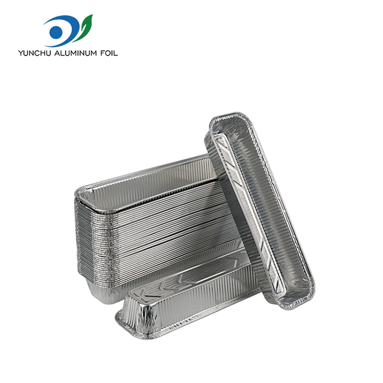 Téglalap alakú kenyér tálca sütés ezüst alumínium fólia tartályok