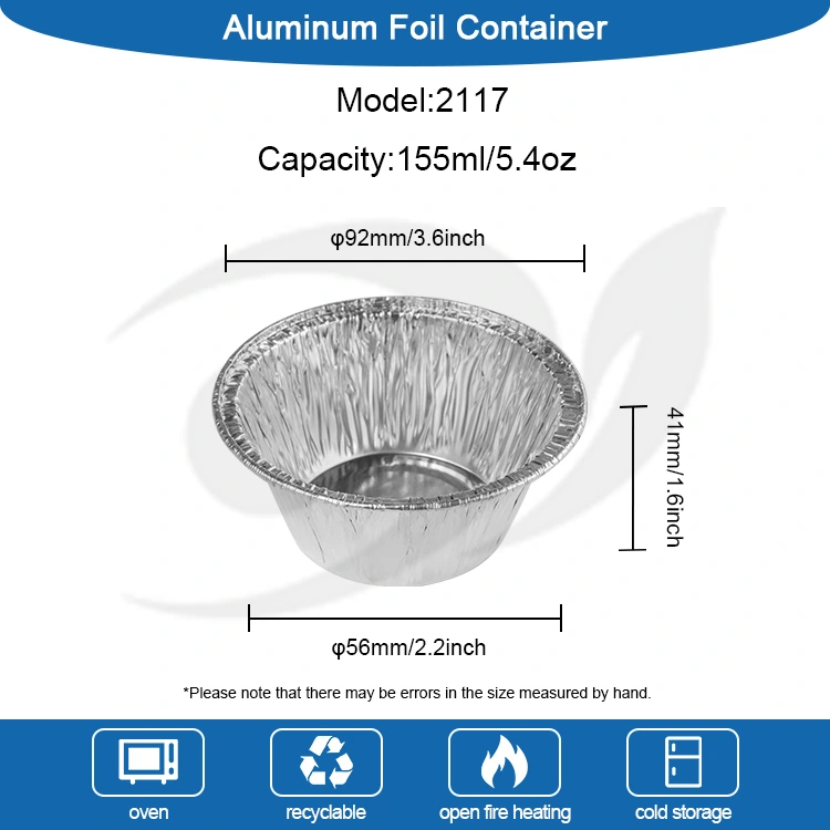 Kerek sütő sütemény ezüst alumínium fólia étel tartály