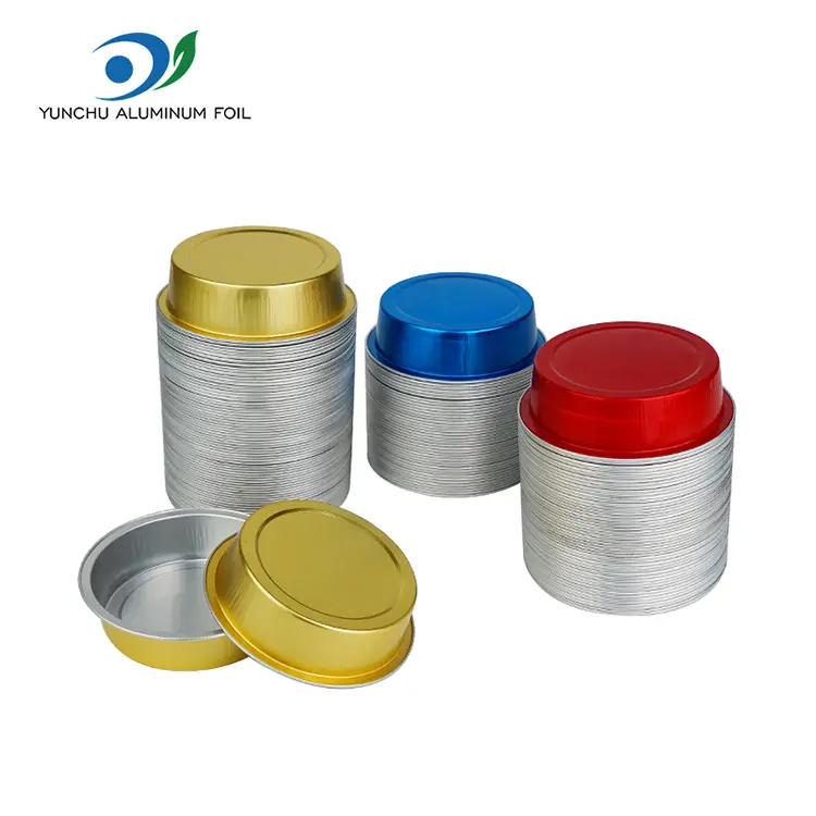 Kerek sütemény sütés sima falak alumínium fólia tartályok Kerek sütemény sütés sima falak alumínium fólia tartályok