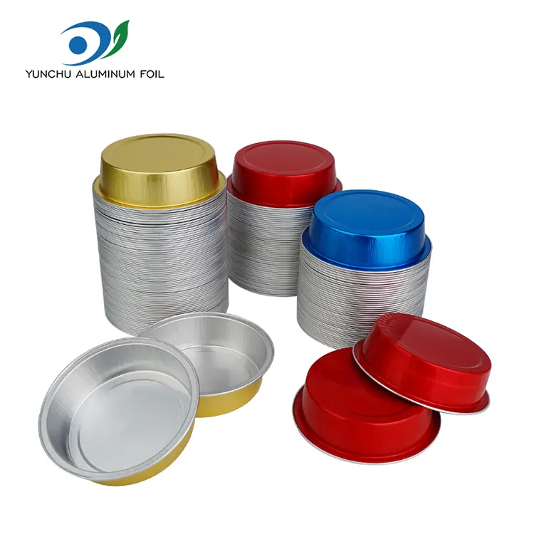 Kerek sütemény sütés sima falak alumínium fólia tartályok