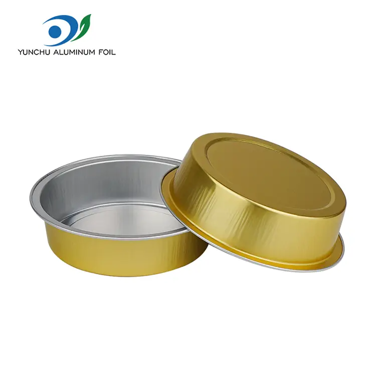 Kerek sütemény sütés sima falak alumínium fólia tartályok