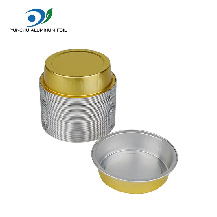 Kerek sütemény sütés sima falak alumínium fólia tartályok