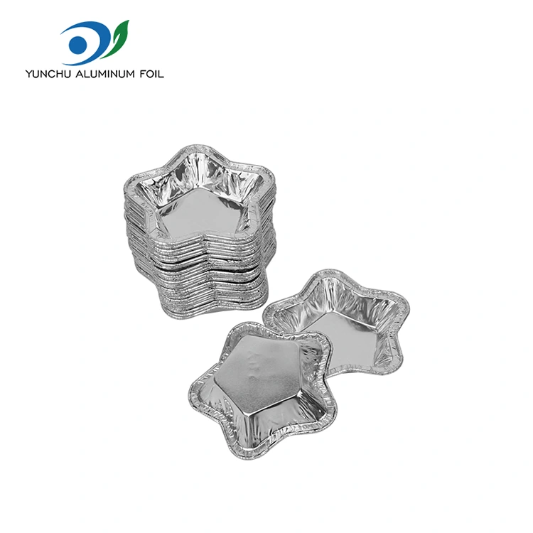 Csillag alakú alufóliás tortapoharak sütéshez Alumíniumfóliás ételtartó